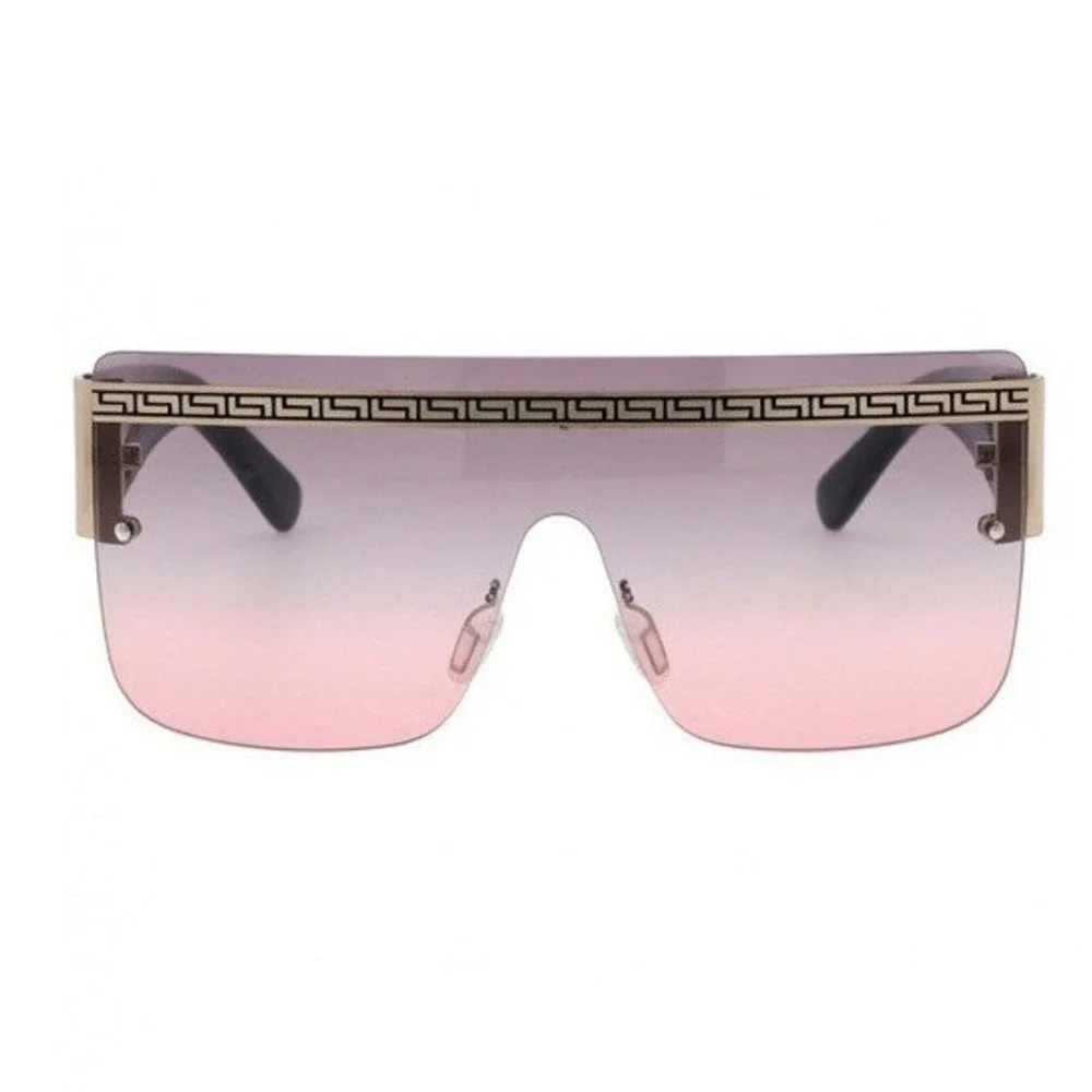Fashion Stylish Men Shield Sunglasses Pink Gradient Flat Top Shade Hip Hop Fancy
